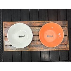 Rustic Wood Elevated Pet Feeder Farmhouse Country Style Cat Dog Feeder 17x8x6